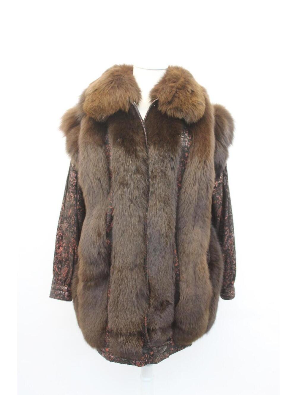Mint Brown Fox Fur & Suede Coat Jacket Women Woman Size 6 Small